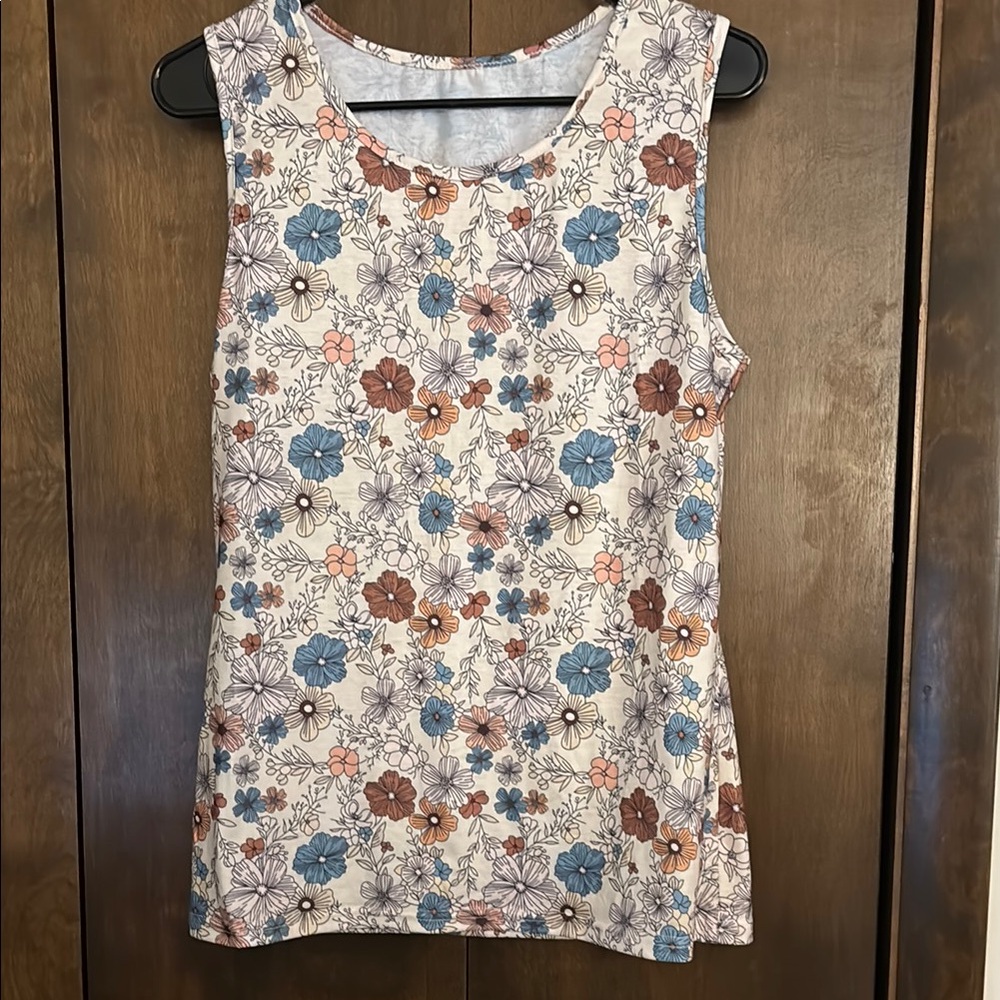 Floral Sleeveless Top - Multicolor